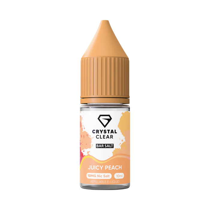 Crystal Clear Juicy Peach Nic Salt E-Liquid 10ml