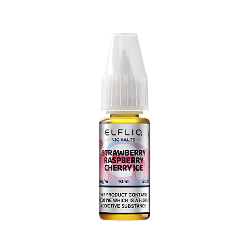 Elf Bar Elfliq Strawberry Raspberry Cherry Ice Nic Salt E-Liquid 10ml