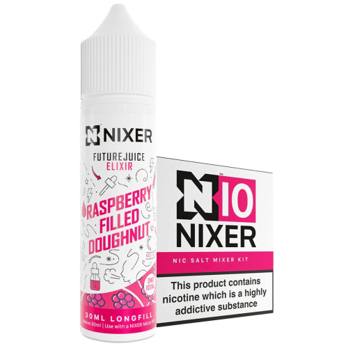 Nixer Future Juice Elixer Raspberry Filled Doughnut E-Liquid Concentrate 30 ml Mix and Create