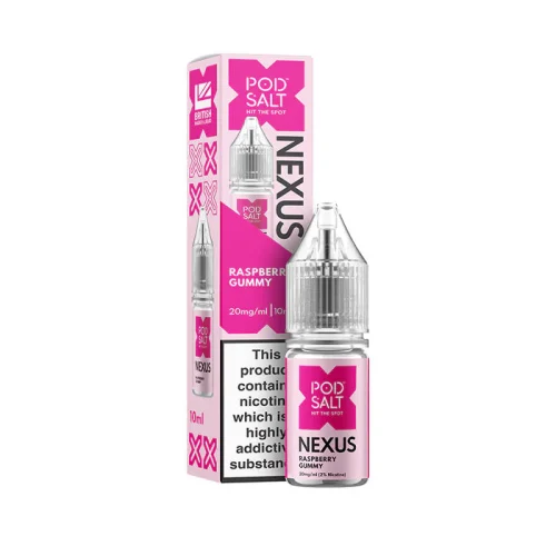 Pod Salt Nexus Raspberry Gummy Nic Salt E-Liquid 10ml