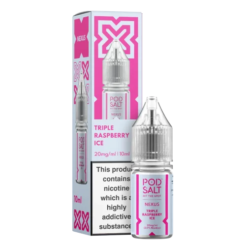 Pod Salt Nexus Triple Raspberry Ice Nic Salt 10ml