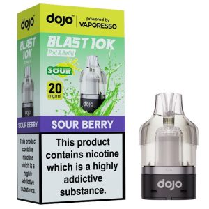 Vaporesso Dojo Blast 10K Pods Sour Raspberry Prefilled Pod and  Refill